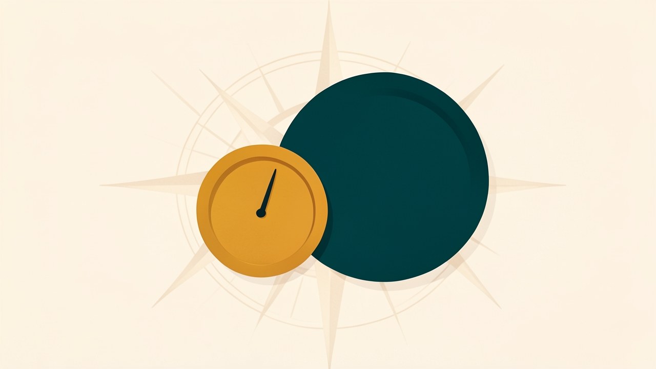 Two circular gauges, one smaller and one larger, representing the difference between interest rate and APR, on a clean background.